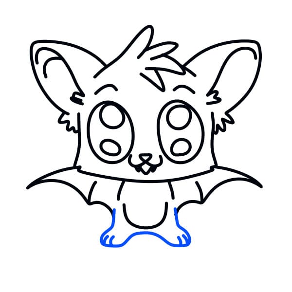 Hướng dẫn vẽ con dơi đơn giản cho bé - Bước 8