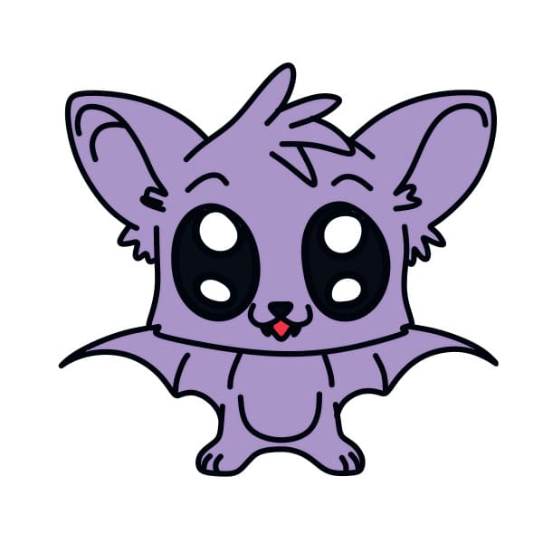 Hướng dẫn vẽ con dơi đơn giản cho bé - Bước 9