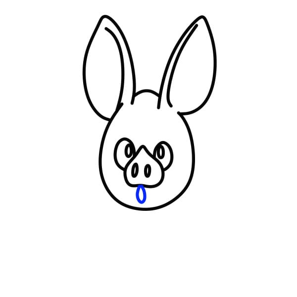 Hướng dẫn vẽ con dơi mặt heo - Bước 5