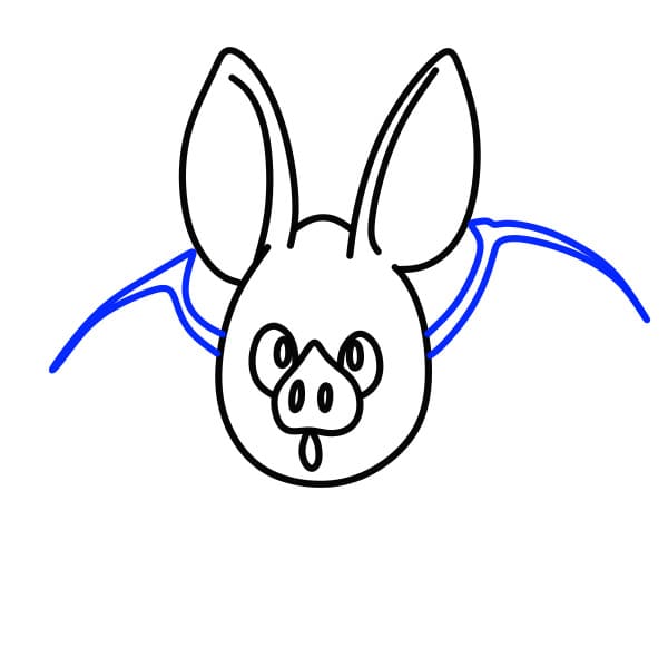 Hướng dẫn vẽ con dơi mặt heo - Bước 6