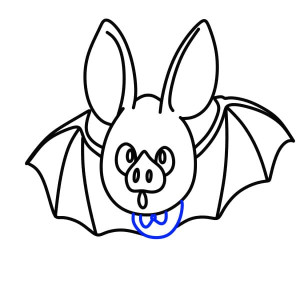 Hướng dẫn vẽ con dơi mặt heo - Bước 7