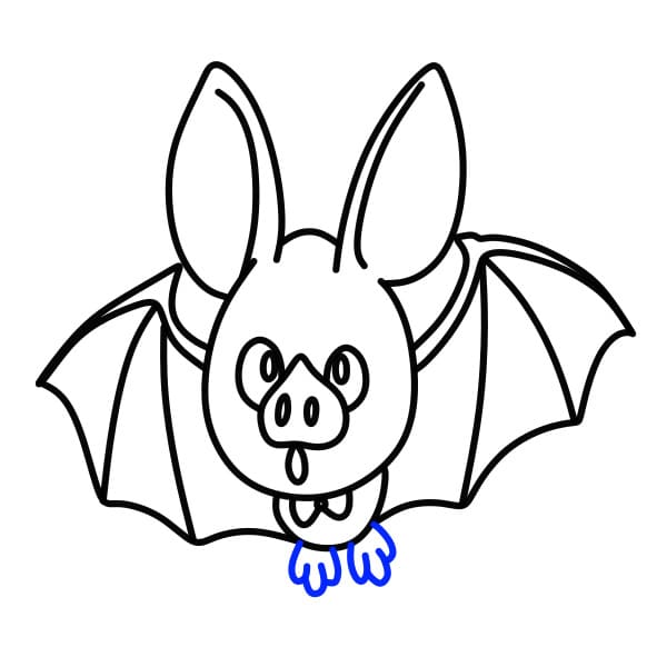 Hướng dẫn vẽ con dơi mặt heo - Bước 8