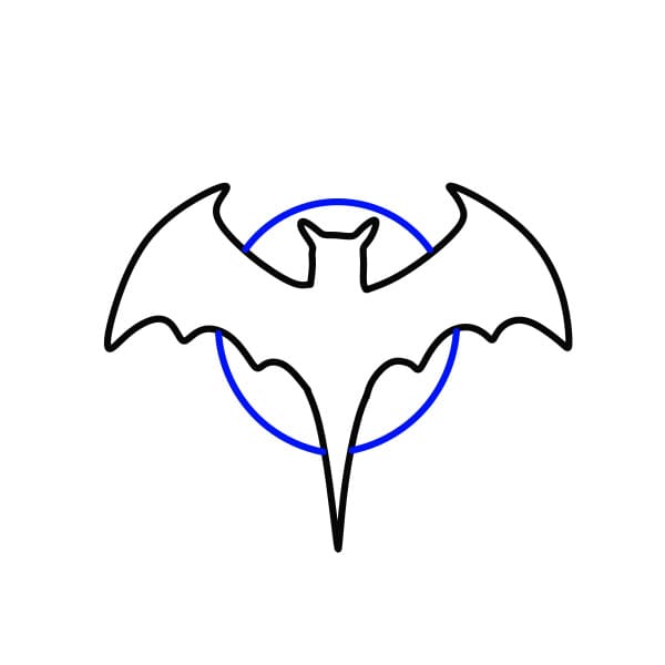 Hướng dẫn vẽ biểu tượng con dơi - Bước 4