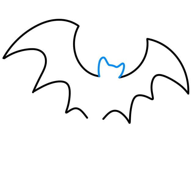 Hướng dẫn vẽ biểu tượng hình con dơi đơn giản - Bước 3