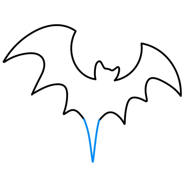 Hướng dẫn vẽ biểu tượng hình con dơi đơn giản - Bước 4