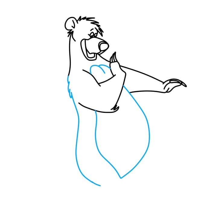 Hướng dẫn vẽ nhân vật gấu Baloo đơn giản và đẹp cho bé - Bước 4