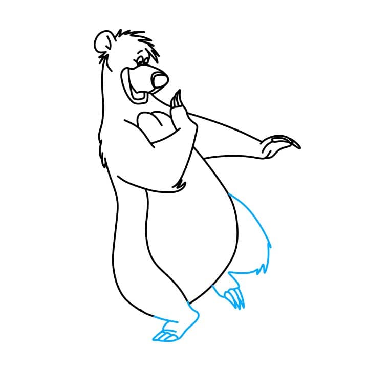 Hướng dẫn vẽ nhân vật gấu Baloo đơn giản và đẹp cho bé - Bước 5