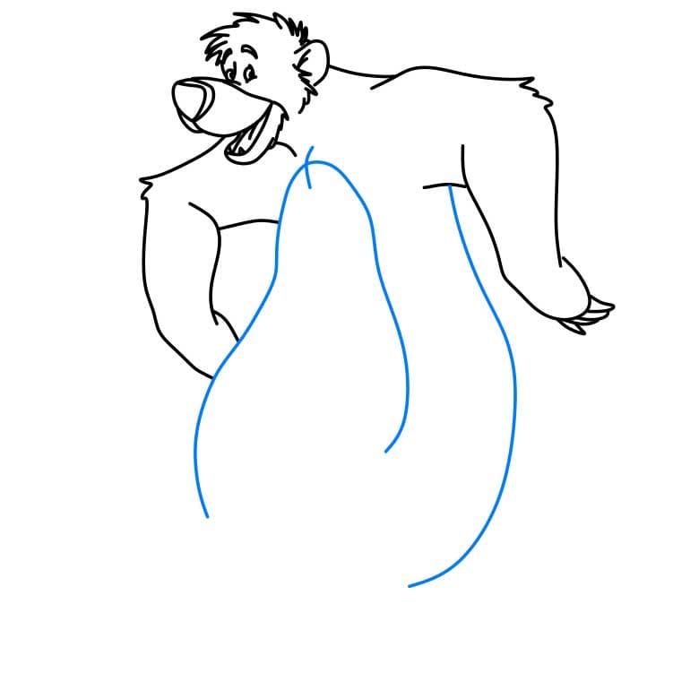 Hướng dẫn vẽ dễ dàng : Baloo đang nhảy múa - Bước 4