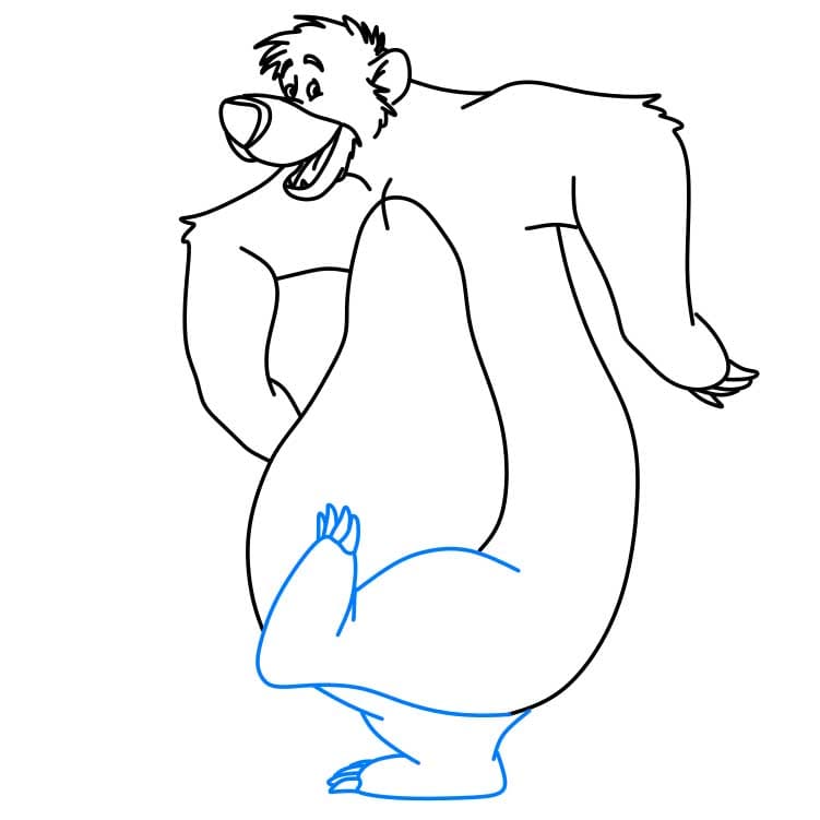 Hướng dẫn vẽ dễ dàng : Baloo đang nhảy múa - Bước 5