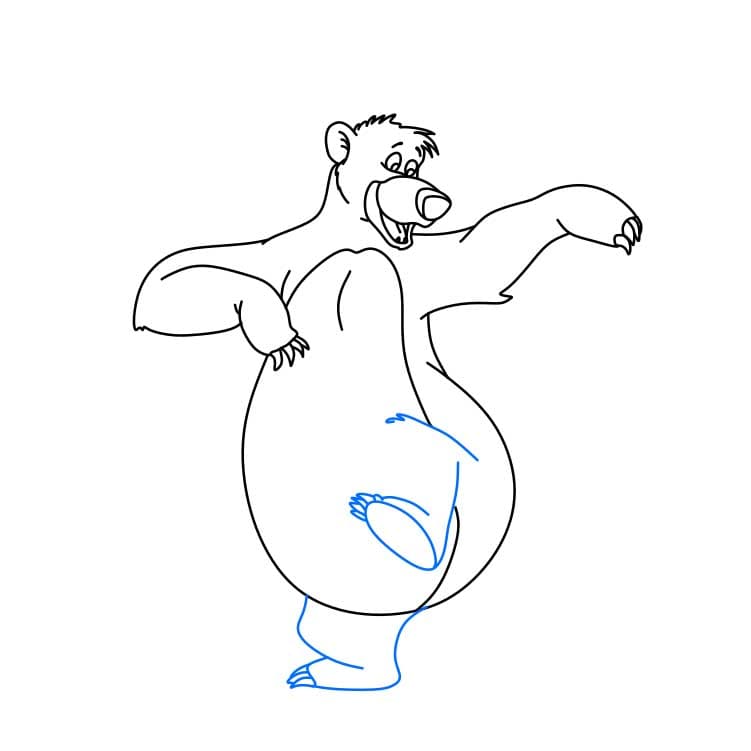 Hướng dẫn vẽ gấu Baloo đơn giản dễ thương - Bước 5