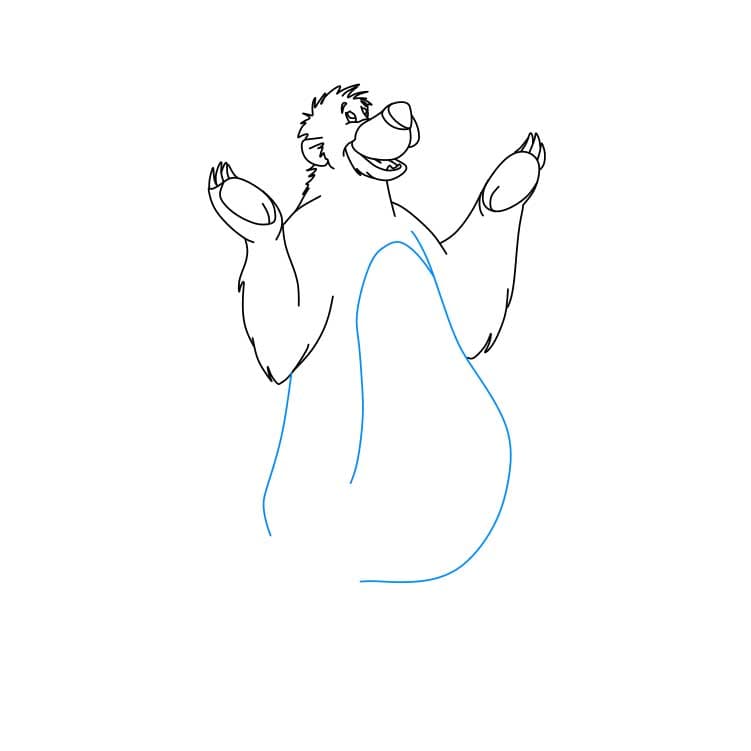 Hướng dẫn cách vẽ Baloo đơn giản - Bước 4