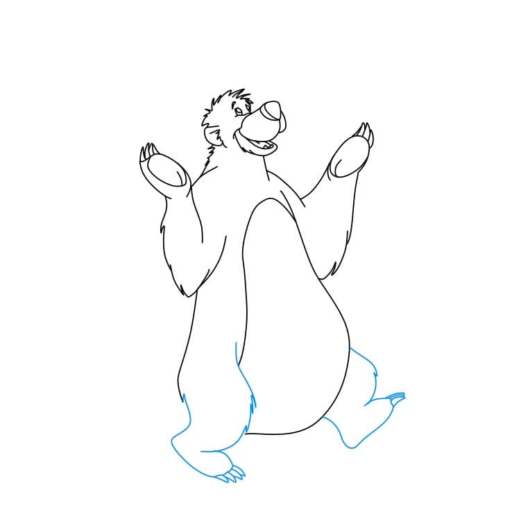 Hướng dẫn cách vẽ Baloo đơn giản - Bước 5