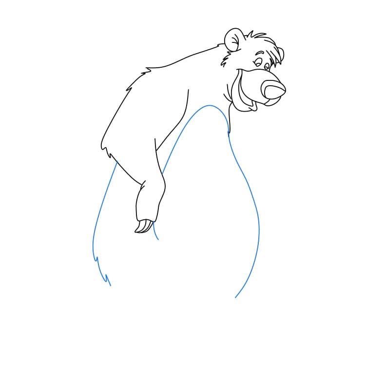 Hướng dẫn vẽ Baloo đang ngồi cho bé - Bước 4