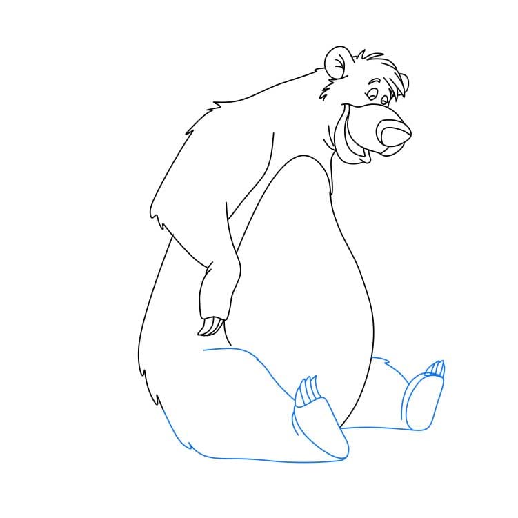 Hướng dẫn vẽ Baloo đang ngồi cho bé - Bước 5