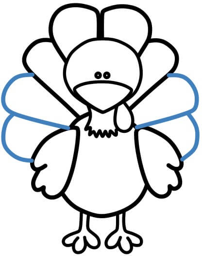 Hướng dẫn vẽ con gà tây đơn giản. - Bước 10