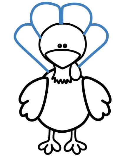 Hướng dẫn vẽ con gà tây đơn giản. - Bước 9