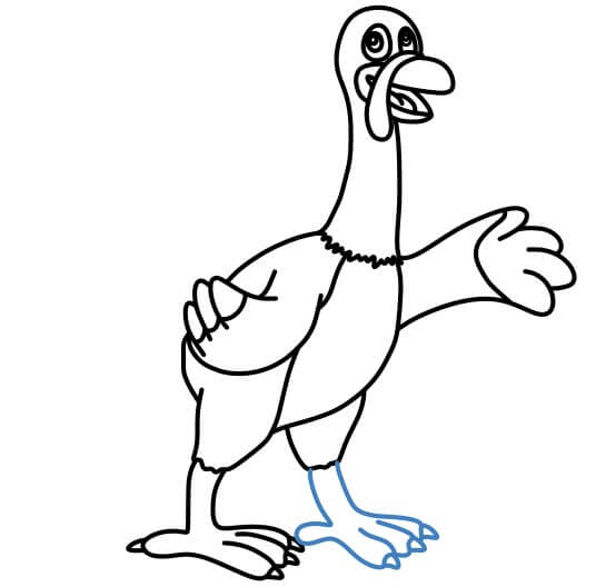 Hướng dẫn vẽ chú gà tây vui vẻ. - Bước 10