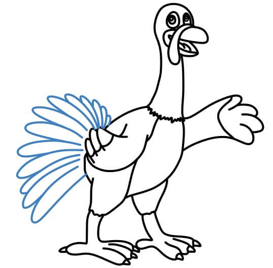 Hướng dẫn vẽ chú gà tây vui vẻ. - Bước 11