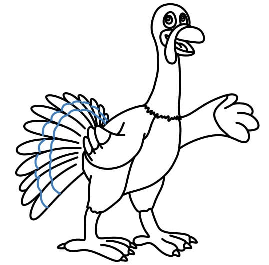 Hướng dẫn vẽ chú gà tây vui vẻ. - Bước 12