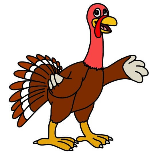 Hướng dẫn vẽ chú gà tây vui vẻ.