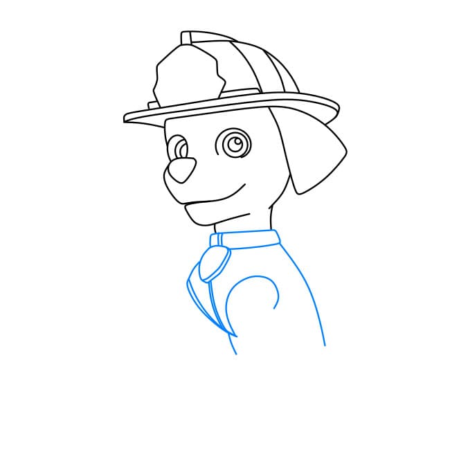 Hướng dẫn cách vẽ chú chó siêu anh hùng – Marshall đơn giản và đẹp - Bước 4