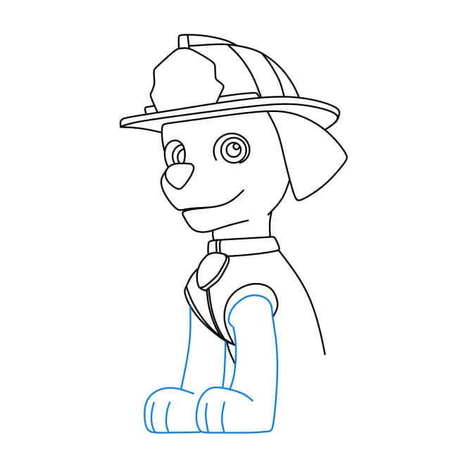 Hướng dẫn cách vẽ chú chó siêu anh hùng – Marshall đơn giản và đẹp - Bước 5