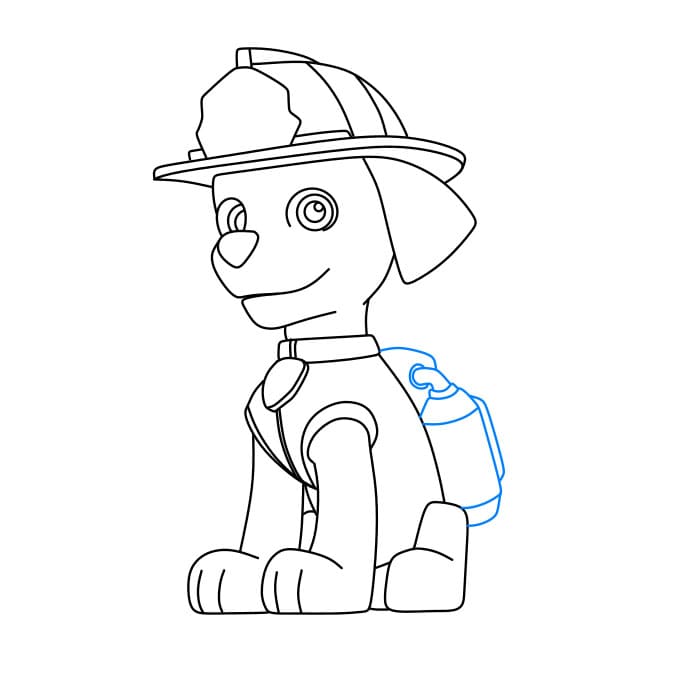 Hướng dẫn cách vẽ chú chó siêu anh hùng – Marshall đơn giản và đẹp - Bước 6