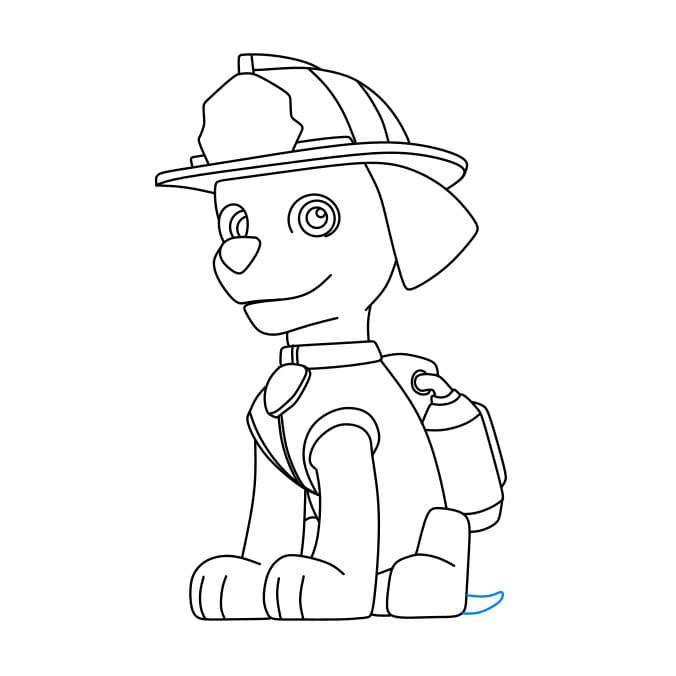 Hướng dẫn cách vẽ chú chó siêu anh hùng – Marshall đơn giản và đẹp - Bước 7