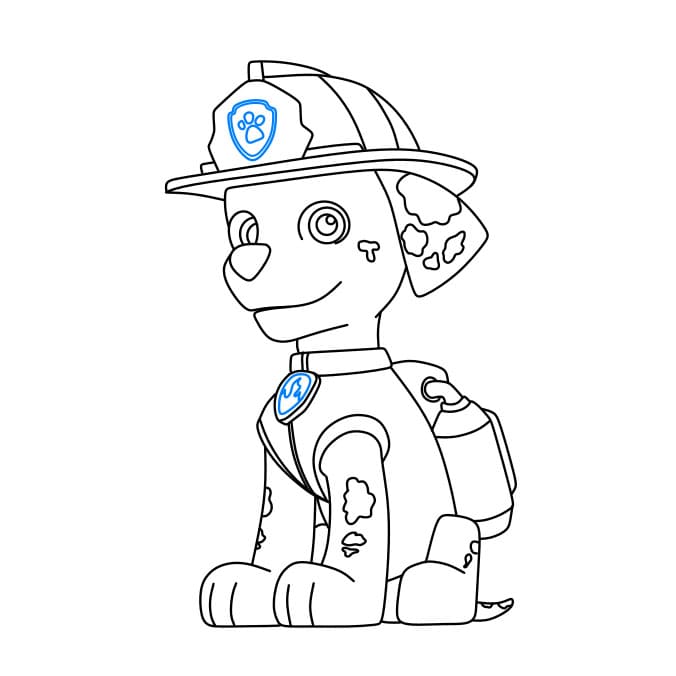 Hướng dẫn cách vẽ chú chó siêu anh hùng – Marshall đơn giản và đẹp - Bước 9