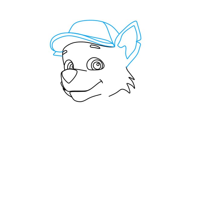 Hướng dẫn cách vẽ chú chó siêu anh hùng – Rocky đơn giản và đẹp - Bước 3