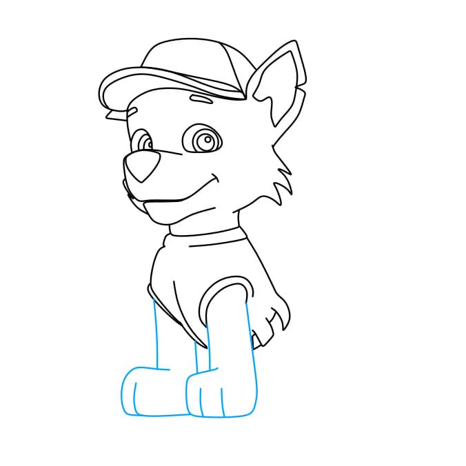 Hướng dẫn cách vẽ chú chó siêu anh hùng – Rocky đơn giản và đẹp - Bước 5