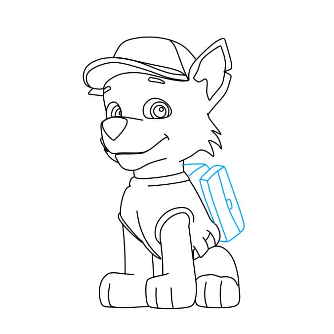 Hướng dẫn cách vẽ chú chó siêu anh hùng – Rocky đơn giản và đẹp - Bước 6