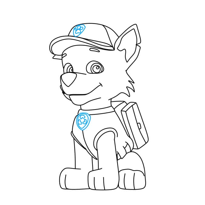 Hướng dẫn cách vẽ chú chó siêu anh hùng – Rocky đơn giản và đẹp - Bước 7