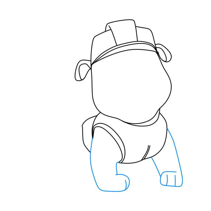 Hướng dẫn cách vẽ chú chó siêu anh hùng – Rubble đơn giản và đẹp - Bước 4