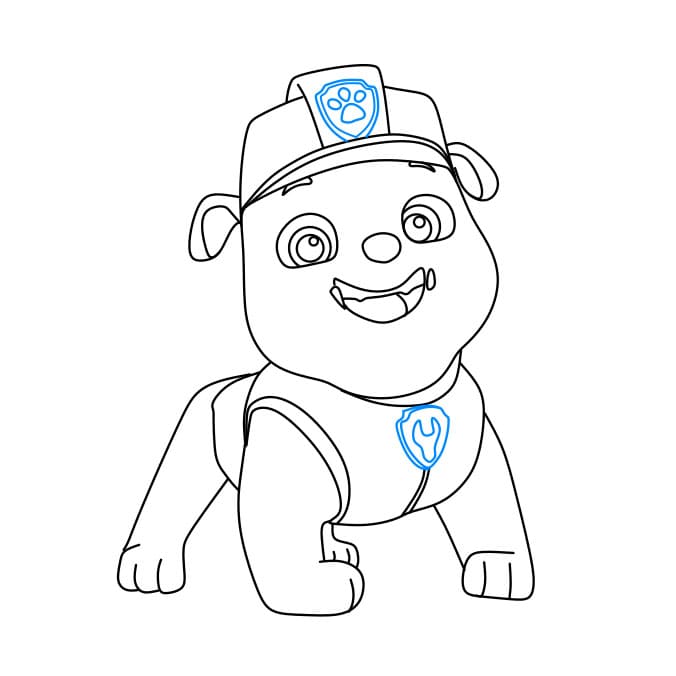 Hướng dẫn cách vẽ chú chó siêu anh hùng – Rubble đơn giản và đẹp - Bước 6