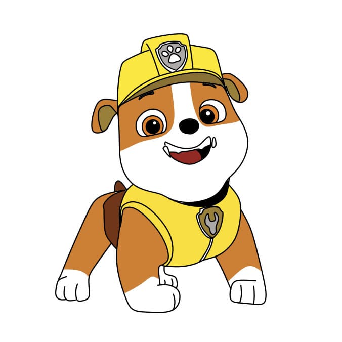 Hướng dẫn cách vẽ chú chó siêu anh hùng – Rubble đơn giản và đẹp - Bước 7