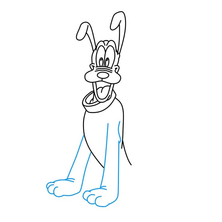 Hướng dẫn cách vẽ chú chó Pluto đơn giản - Bước 4