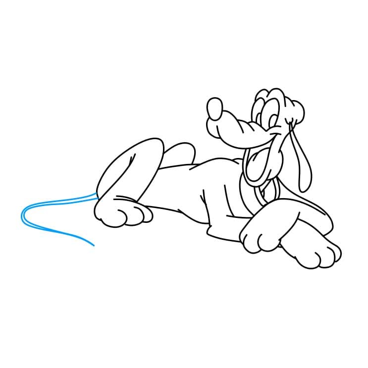 Hướng dẫn cách vẽ chú chó Pluto chi tiết từng bước cho bé - Bước 6