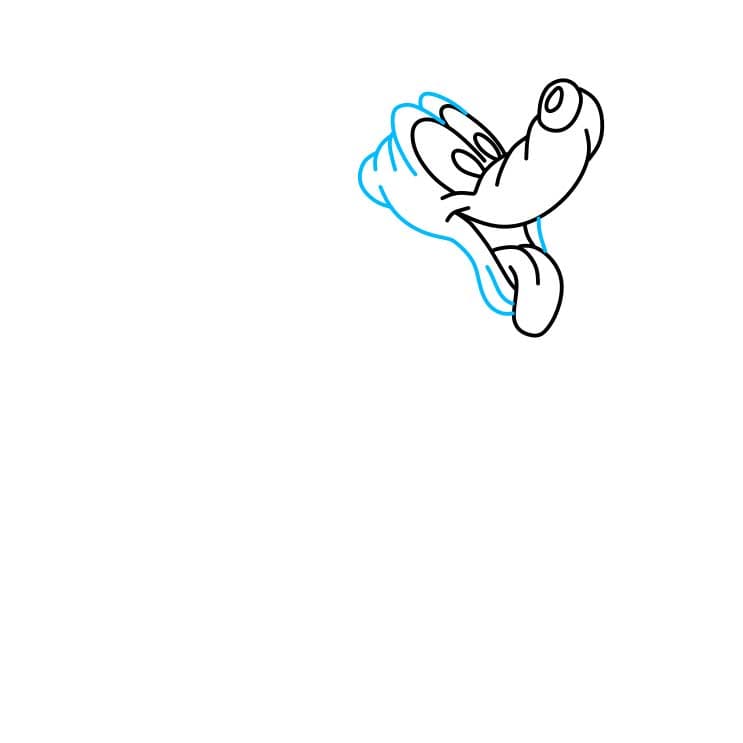 Hướng dẫn vẽ chú chó Pluto đơn giản dễ thương - Bước 2