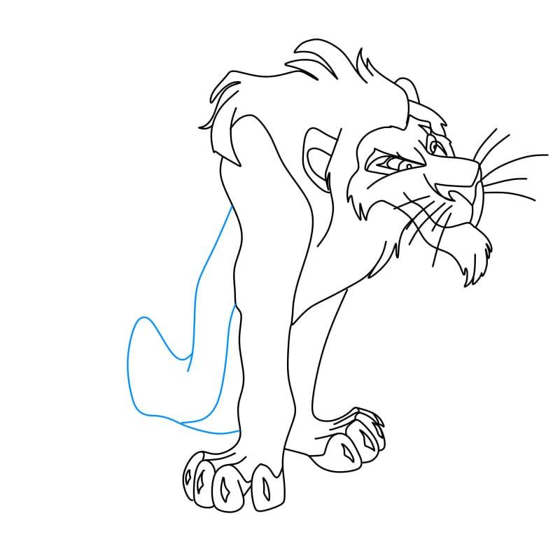 Hướng dẫn cách vẽ nhân vật Scar (from The Lion King) đơn giản cho bé - Bước 5