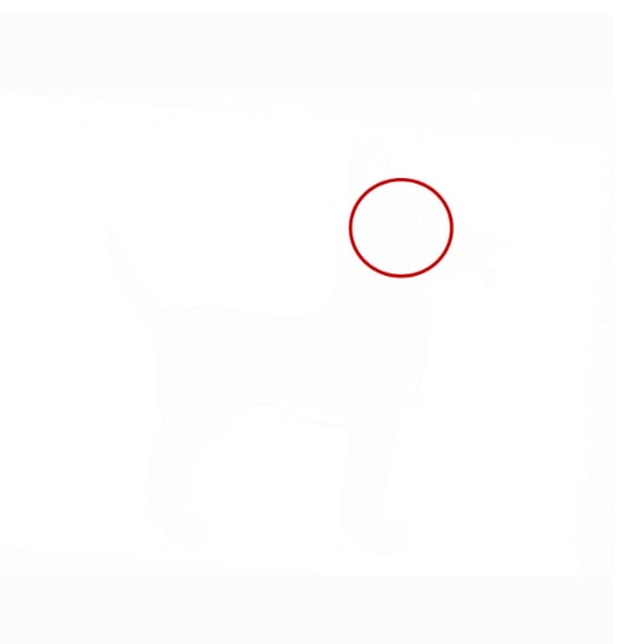 Hướng dẫn vẽ con chó siêu dễ cho bé - Bước 1