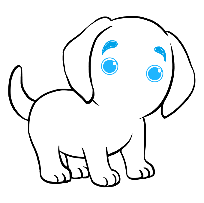 Hướng dẫn cách vẽ con chó siêu dễ thương và đáng yêu ngộ nghĩnh cho bé - Bước 7