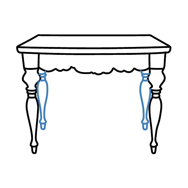 Hướng dẫn vẽ một cái bàn cổ điển. - Bước 5