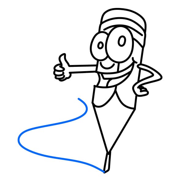 Hướng dẫn vẽ cái bút chì ngộ nghĩnh - Bước 7