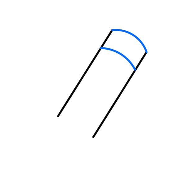 Hướng dẫn vẽ cái bút chì màu đỏ - Bước 2