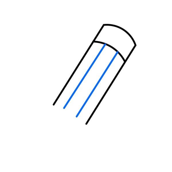 Hướng dẫn vẽ cái bút chì màu đỏ - Bước 3