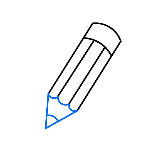 Hướng dẫn vẽ cái bút chì màu đỏ - Bước 4