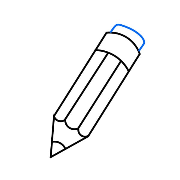 Hướng dẫn vẽ cái bút chì màu đỏ - Bước 5