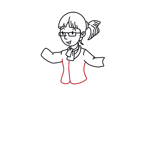 Hướng dẫn vẽ cô giáo đáng yêu cho bé - Bước 13