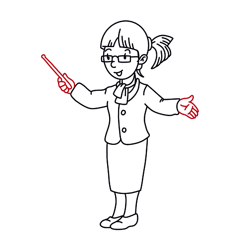 Hướng dẫn vẽ cô giáo đáng yêu cho bé - Bước 17